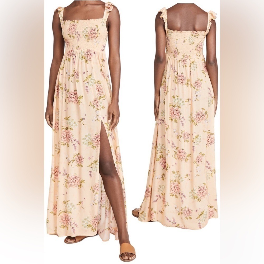NWT Agua Bendita Blomma Leandra Floral Split Maxi Dress Size Large